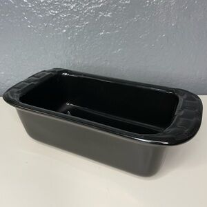 New Longaberger Woven Traditions Ebony Small Mini Loaf Baking Pan Dish 8” x 4”